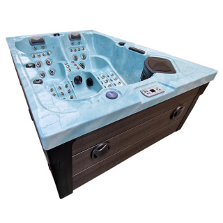 JACUZZI OGRODOWE WANNA SPA341 JASNA FALA OCEANU OBUDOWA CMIENA SZARA DESKA 220x156 CM