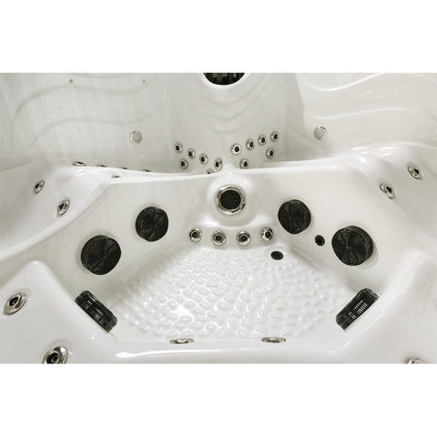 JACUZZI OGRODOWE WANNA SPA560 BIAŁA PERŁA OBUDOWA SZARA 220x220 CM