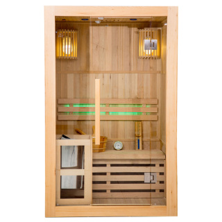 SAUNA FIŃSKA WYSOKOTEMPERATUROWA Z PIECEM OSLO1/HARVIA 3,5KW 1-2 OSOBOWA 120x105 CM