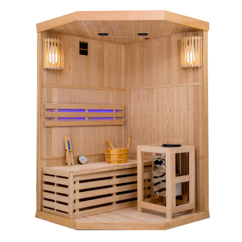 SAUNA FIŃSKA WYSOKOTEMPERATUROWA Z PIECEM OSLO2/HARVIA 3,5KW 1-2 OSOBOWA 120x120 CM