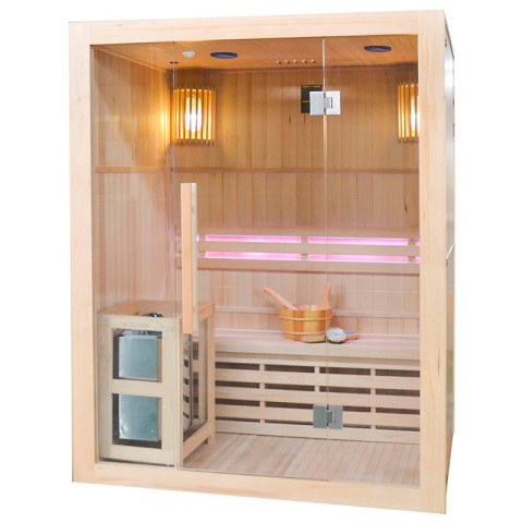 SAUNA FIŃSKA WYSOKOTEMPERATUROWA Z PIECEM OSLO3/HARVIA 4,5KW 3-4 OSOBOWA 150x120 CM