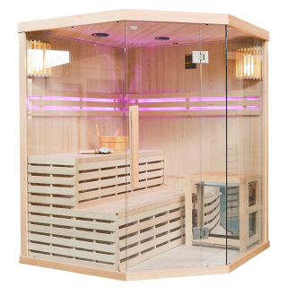 SAUNA FIŃSKA WYSOKOTEMPERATUROWA Z PIECEM OSLO4/HARVIA 6KW 4-5 OSOBOWA 150x150 CM