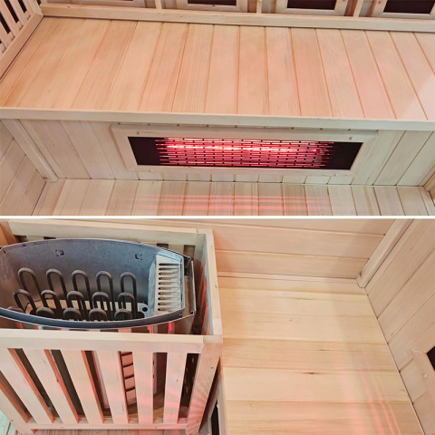 SAUNA KOMBO INFRARED/FIŃSKA MOSS1 Z PIECEM 6kW 4-5 OSOBOWA 150x150 CM 2w1