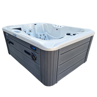 JACUZZI OGRODOWE WANNA SPA102 BIAŁA PERŁA OBUDOWA SZARA 210x160 CM