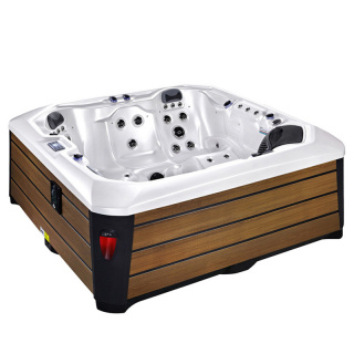 JACUZZI OGRODOWE WANNA SPA343 BIAŁA PERŁA OBUDOWA NATURAL 223x223 CM