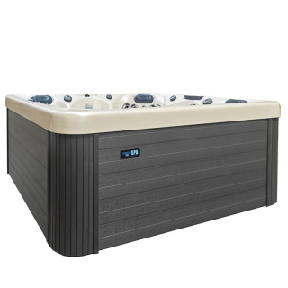 JACUZZI OGRODOWE WANNA SPA345 BIAŁA PERŁA OBUDOWA SZARA 220x220 CM