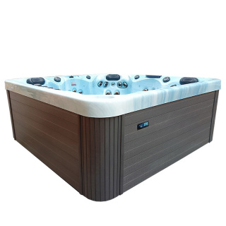 JACUZZI OGRODOWE WANNA SPA345 JASNA FALA OCEANU OBUDOWA SZARA 220x220 CM