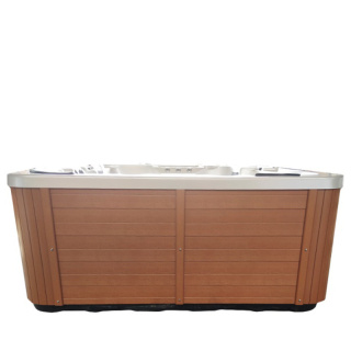 JACUZZI OGRODOWE WANNA SPA508 BIAŁA PERŁA OBUDOWA NATURALNA DESKA 215x190 CM