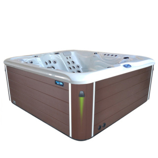 JACUZZI OGRODOWE WANNA SPA560 BIAŁA PERŁA OBUDOWA KAWA 220x220 CM