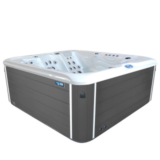 JACUZZI OGRODOWE WANNA SPA560 BIAŁA PERŁA OBUDOWA SZARA 220x220 CM