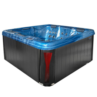 JACUZZI OGRODOWE WANNA SPA566 FULL NIEBISKA FALA OCEANU OBUDOWA ANTRACYT 200x200 CM