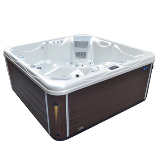 JACUZZI OGRODOWE WANNA SPA567 BIAŁA PERŁA OBUDOWA BRĄZOWA 220x220 CM