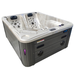 JACUZZI OGRODOWE WANNA SPA705 CAPPUCCINO OBUDOWA SZARA 210x170 CM