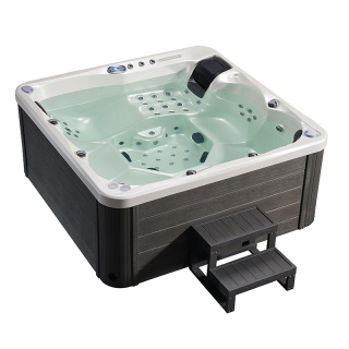 JACUZZI OGRODOWE WANNA SPA742 BIAŁA PERŁA OBUDOWA ANTRACYT 190x190 CM