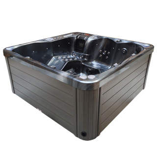 JACUZZI OGRODOWE WANNA SPA742 CZARNA FALA OCEANU OBUDOWA SZARA 190x190 CM