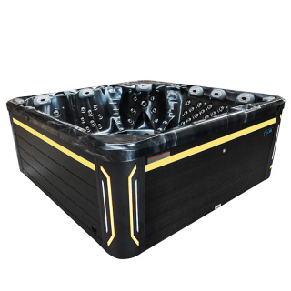 JACUZZI OGRODOWE WANNA SPA743 CZARNA FALA OCEANU OBUDOWA CZARNA 220x220 CM