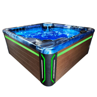 JACUZZI OGRODOWE WANNA SPA743 NIEBIESKA FALA OCEANU OBUDOWA KAWA 220x220 CM