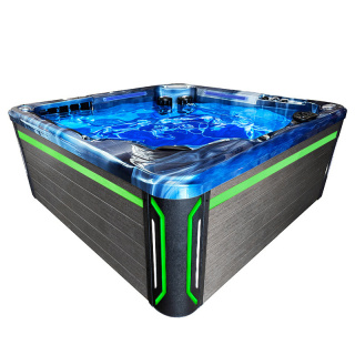 JACUZZI OGRODOWE WANNA SPA743 NIEBIESKA FALA OCEANU OBUDOWA SZARA 220x220 CM