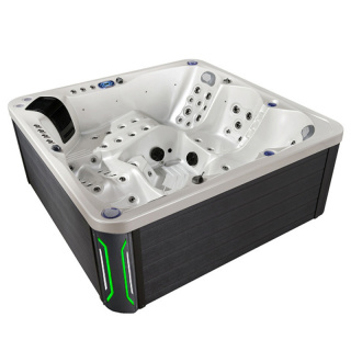 JACUZZI OGRODOWE WANNA SPA744 BIAŁA PERŁA OBUDOWA SZARA 210x210 CM