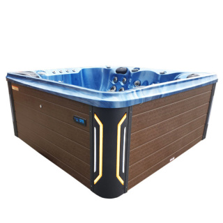 JACUZZI OGRODOWE WANNA SPA744 NIEBIESKA FALA OCEANU OBUDOWA KAWA 210x210 CM