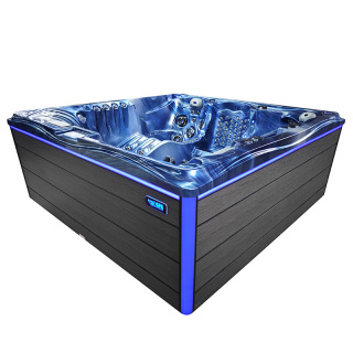 JACUZZI OGRODOWE WANNA SPA746 NIEBIESKA FALA OCEANU OBUDOWA SZARA DESKA F21 230x230 CM