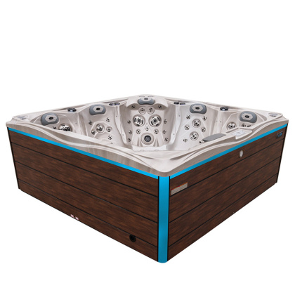 JACUZZI OGRODOWE WANNA SPA748 CAPPUCCINO OBUDOWA BRĄZOWA DESKA F21 230x230 CM