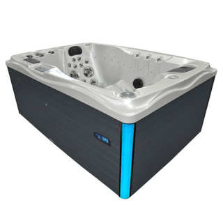 JACUZZI OGRODOWE WANNA SPA749 BIAŁA PERŁA OBUDOWA ANTRACYT 200x135 CM 230V