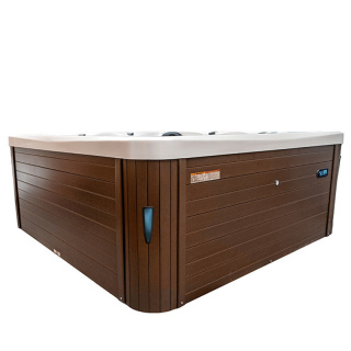 JACUZZI OGRODOWE WANNA SPA750 BIAŁA PERŁA OBUDOWA KAWA 200x200 CM