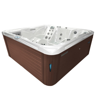 JACUZZI OGRODOWE WANNA SPA751 BIAŁA PERŁA OBUDOWA KAWA 210x210 CM