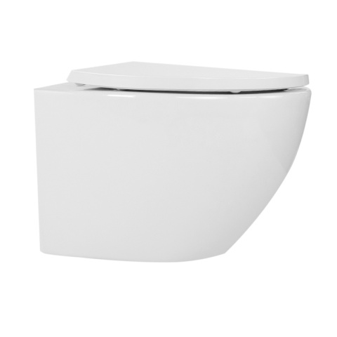 MISKA WC WISZĄCA RIMLESS PURO-WH-02 BIAŁA DESKA WOLNOOPADAJĄCA DUROPLAST