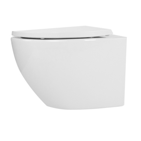 MISKA WC WISZĄCA RIMLESS PURO-WH-02 BIAŁA DESKA WOLNOOPADAJĄCA DUROPLAST