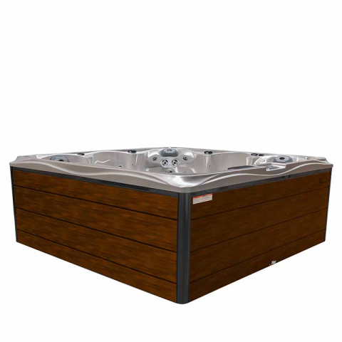 JACUZZI OGRODOWE WANNA SPA746 BIAŁA PERŁA OBUDOWA BRĄZOWA DESKA F21 230x230 CM