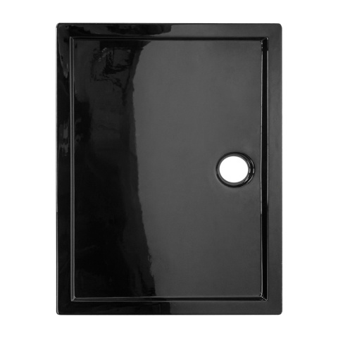 KABINA PRYSZNICOWA PROSTOKĄTNA Z BRODZIKIEM KZ12A/ST03E CHROM/CZARNY 90x80 CM