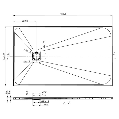 BRODZIK PRYSZNICOWY KAMIENNY PROSTOKĄTNY SLIM RIKO BIAŁY 150x90 CM