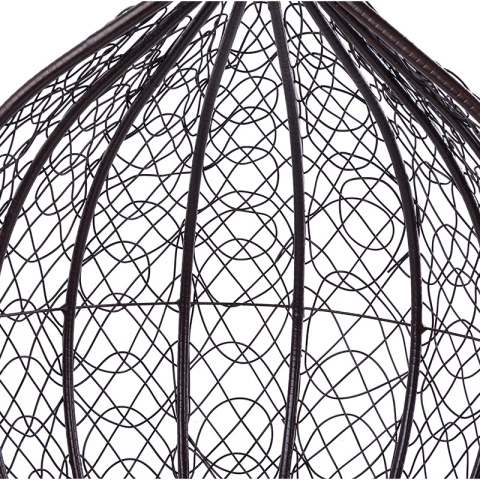 FOTEL OGRODOWY WISZĄCY KOKON DUŻY KOSZ KORFU BRĄZOWY BEZ PODSTAWY PODUSZKA CZARNA