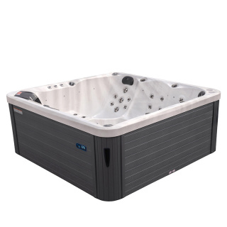 JACUZZI OGRODOWE WANNA SPA750 BIAŁY MARMUR OBUDOWA SZARA 200x200 CM