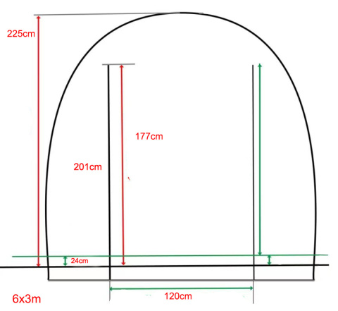 TUNEL OGRODOWY FOLIOWY SZKLARNIA 18m2 TF07W 6x3m BIAŁY SOLIDNY PODWÓJNE DRZWI