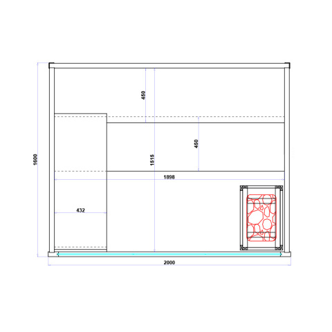 SAUNA KOMBO INFRARED/FIŃSKA HELSI2 Z PIECEM 8kW 5-6 OSOBOWA 200x160 CM 2w1