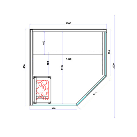 SAUNA KOMBO INFRARED/FIŃSKA MOSS1 Z PIECEM 6kW 4-5 OSOBOWA 150x150 CM 2w1