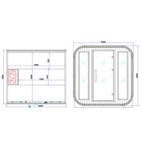 SAUNA OGRODOWA FIŃSKA BECZKA Z PIECEM MOLDE 2-4 OSOBOWA 180x200 CM