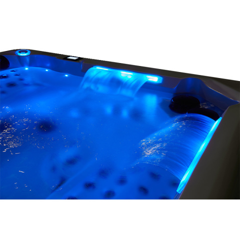 JACUZZI OGRODOWE WANNA SPA743 BIAŁA PERŁA OBUDOWA BRĄZOWA 220x220 CM