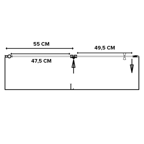 DRZWI PRYSZNICOWE SH01D CZARNE 110 CM 6 MM