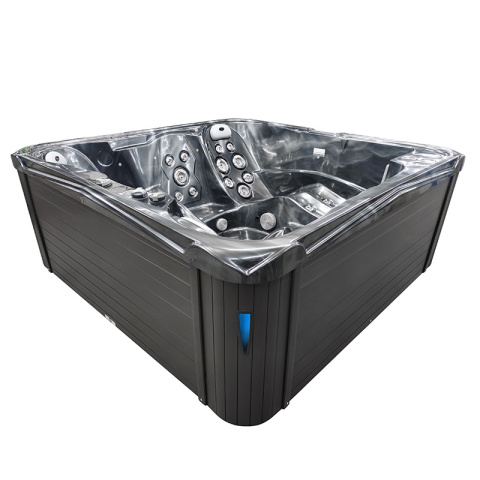 JACUZZI OGRODOWE WANNA SPA751 CZARNA FALA OBUDOWA ANTRACYT 210x210 CM