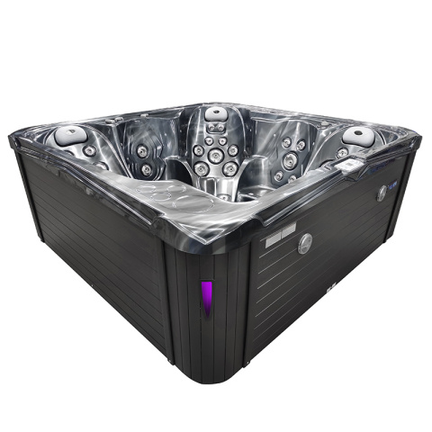 JACUZZI OGRODOWE WANNA SPA751 CZARNA FALA OBUDOWA ANTRACYT 210x210 CM