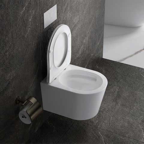 MISKA WC WISZĄCA TORNADO ELITE-WH-03 BIAŁA DESKA WOLNOOPADAJĄCA DUROPLAST