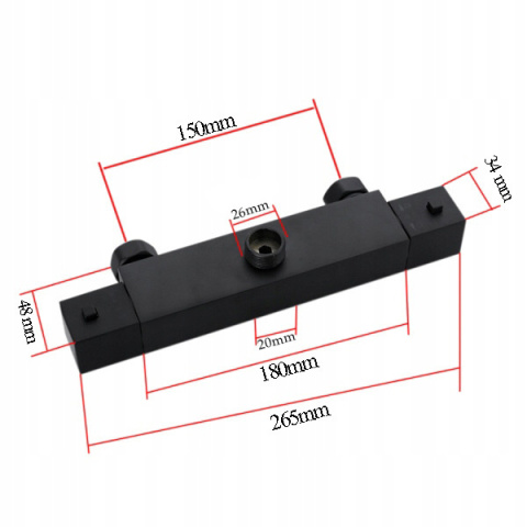 BATERIA ŁAZIENKOWA PRYSZNICOWA T207B CZARNA