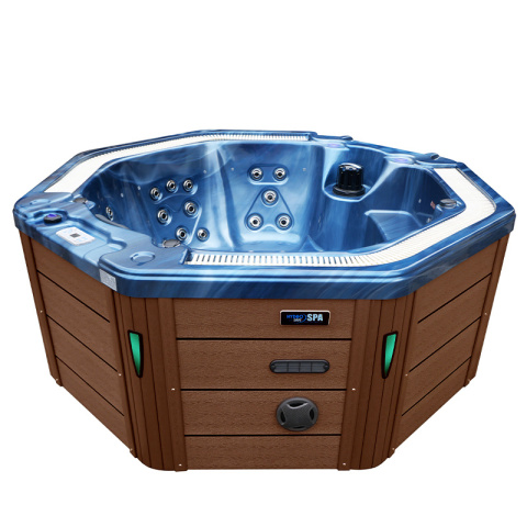 JACCUZI OGRODOWE WANNA SPA107 NIEBIESKA FALA OBUDOWA KAWA 220x220 CM