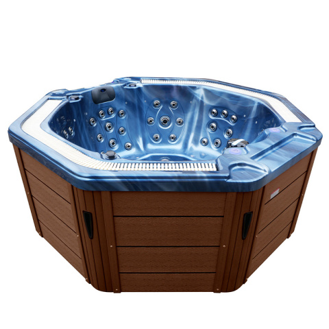 JACCUZI OGRODOWE WANNA SPA107 NIEBIESKA FALA OBUDOWA KAWA 220x220 CM