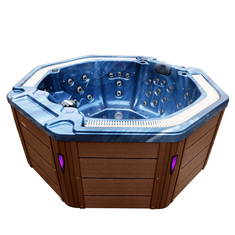 JACCUZI OGRODOWE WANNA SPA107 NIEBIESKA FALA OBUDOWA KAWA 220x220 CM