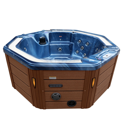 JACCUZI OGRODOWE WANNA SPA107 NIEBIESKA FALA OBUDOWA KAWA 220x220 CM